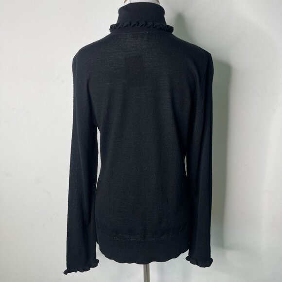 NWT Kate Spade Women's Black Bekki Turtleneck 100% Wool Sweater Size Large - Picture 4 of 11